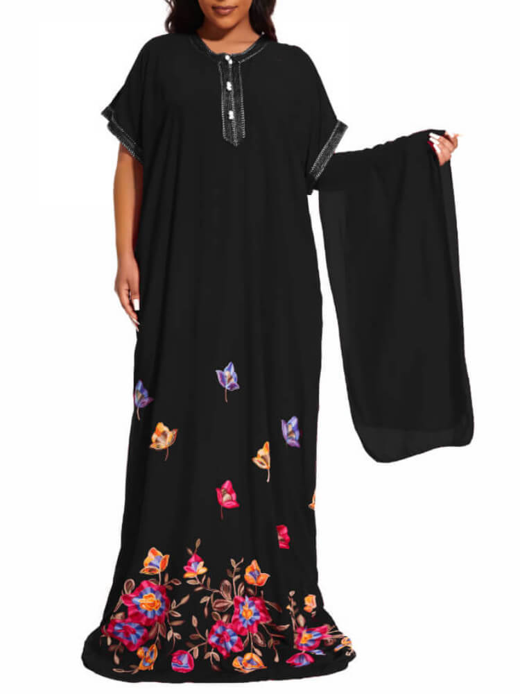 Women's Floral Printed Plus Size Dress