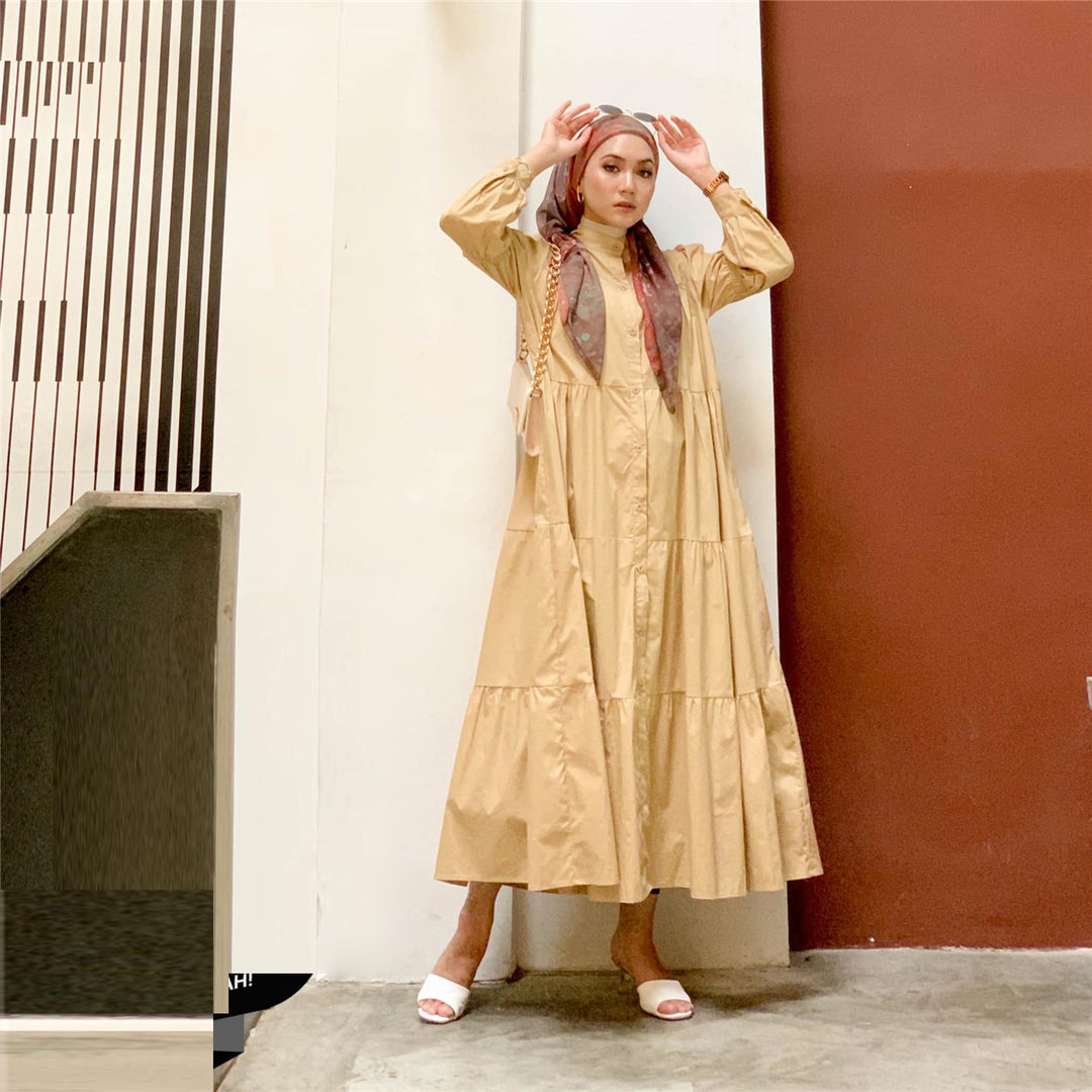 Casual Splicing Solid Color Loose Dress(WithoutHijab)