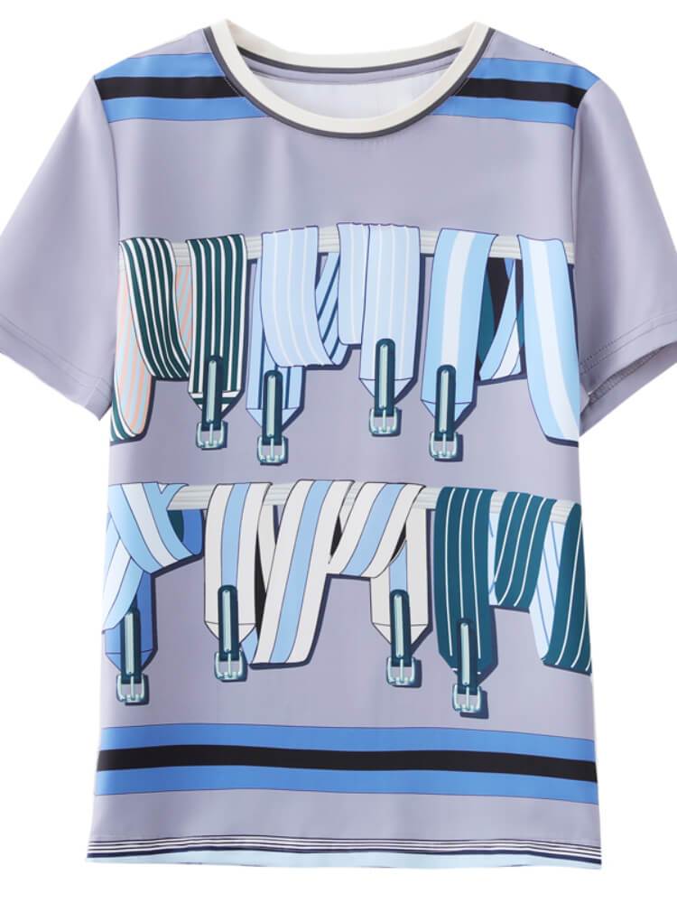 Women's Silk-Print Short-Sleeve T-Shirt