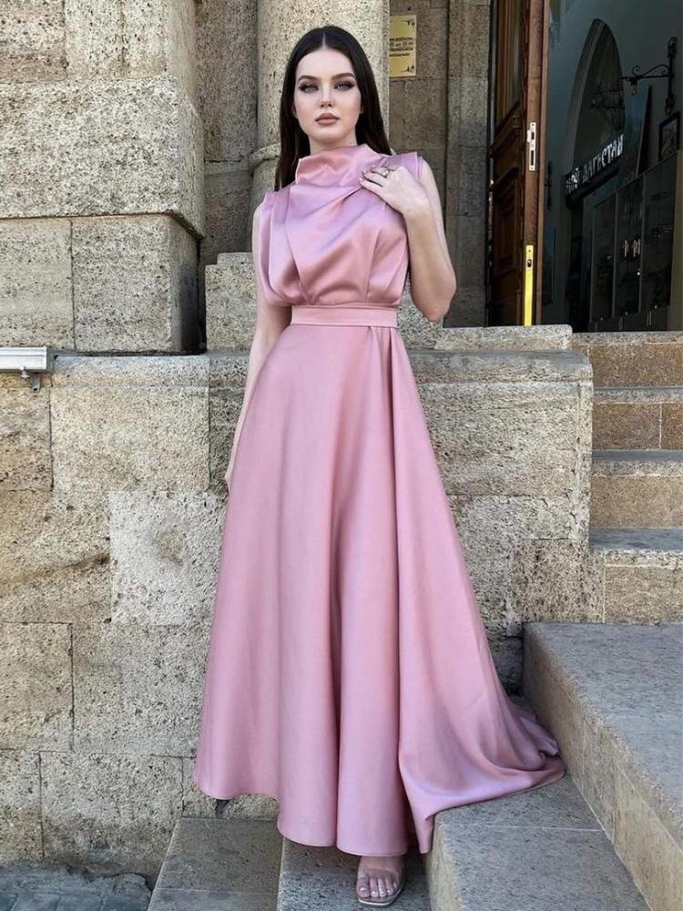 Elegant Sleeveless Stand Collar Maxi Dress