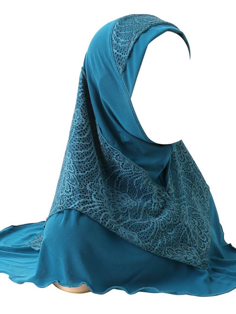 Women's Lace Stitching Hat Scarf Hijab
