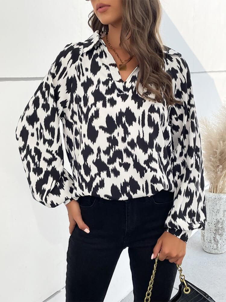 Women's Long Sleeve Leopard Printed Shirt