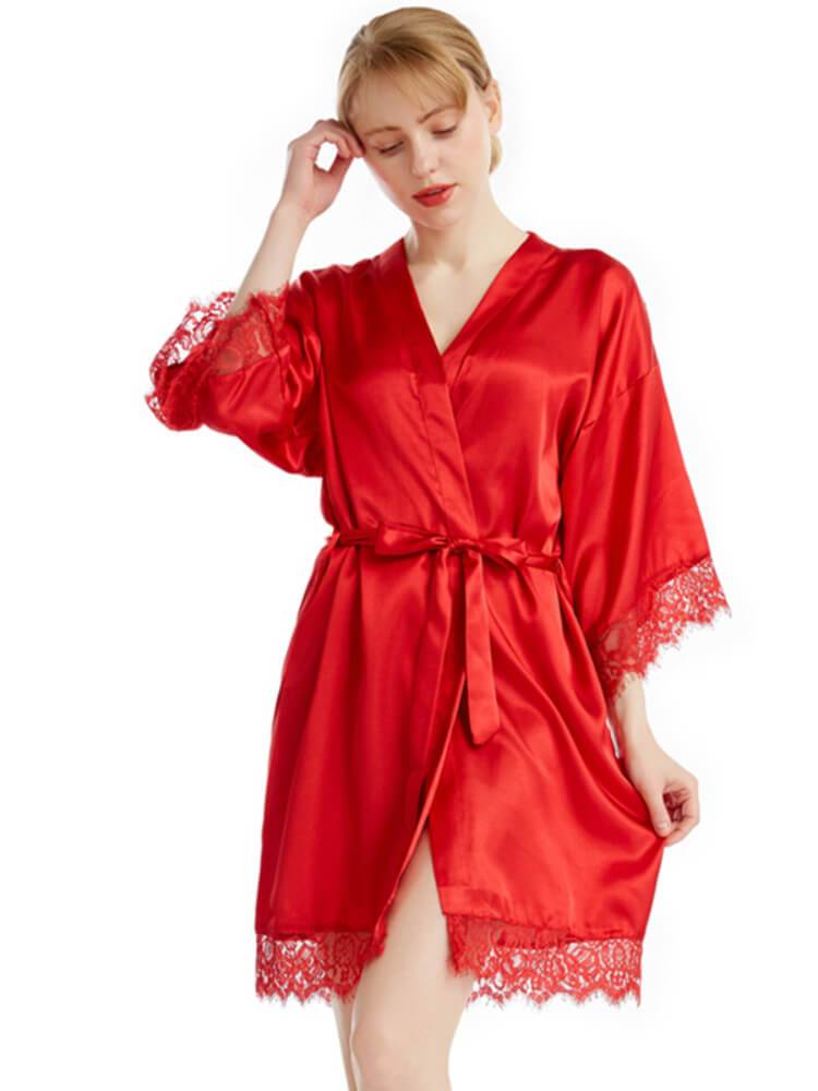 Lace-Trim Sleeve Nightgown