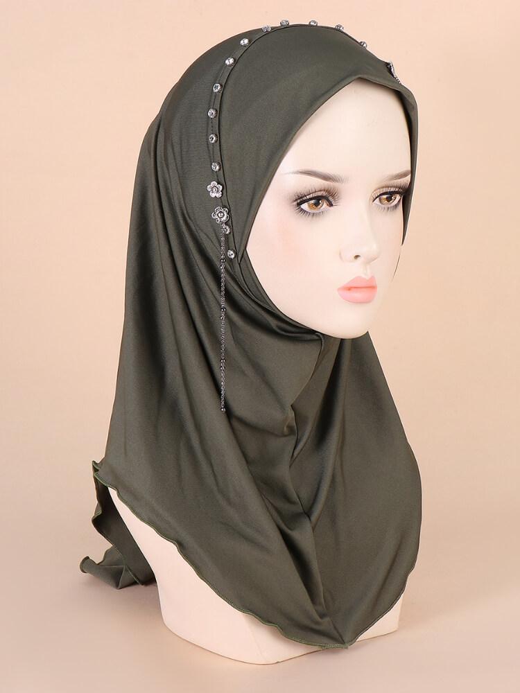 Women's Handmade Chain Decorated Hijab