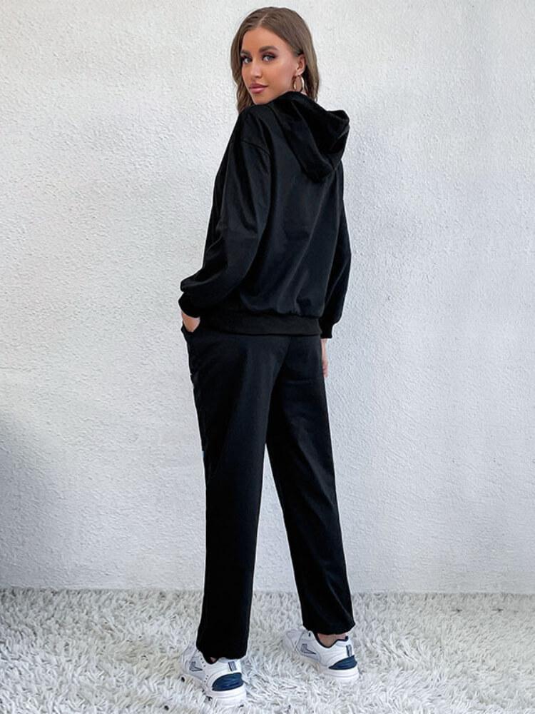 Women's Long Sleeve Printed Hoodie Sets