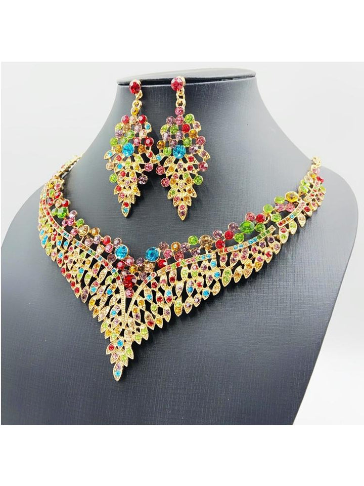 Collarbone Chain Necklace Earrings Jewelry Sets