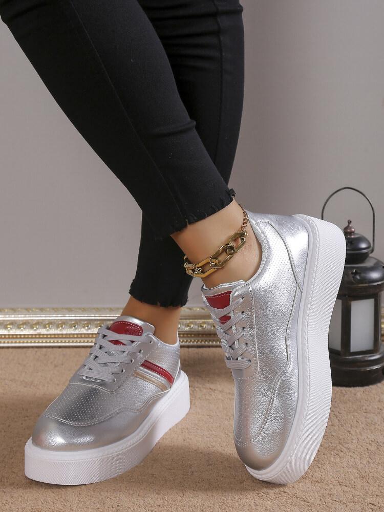 Women's Thick-Soled Lace-Up Shoes