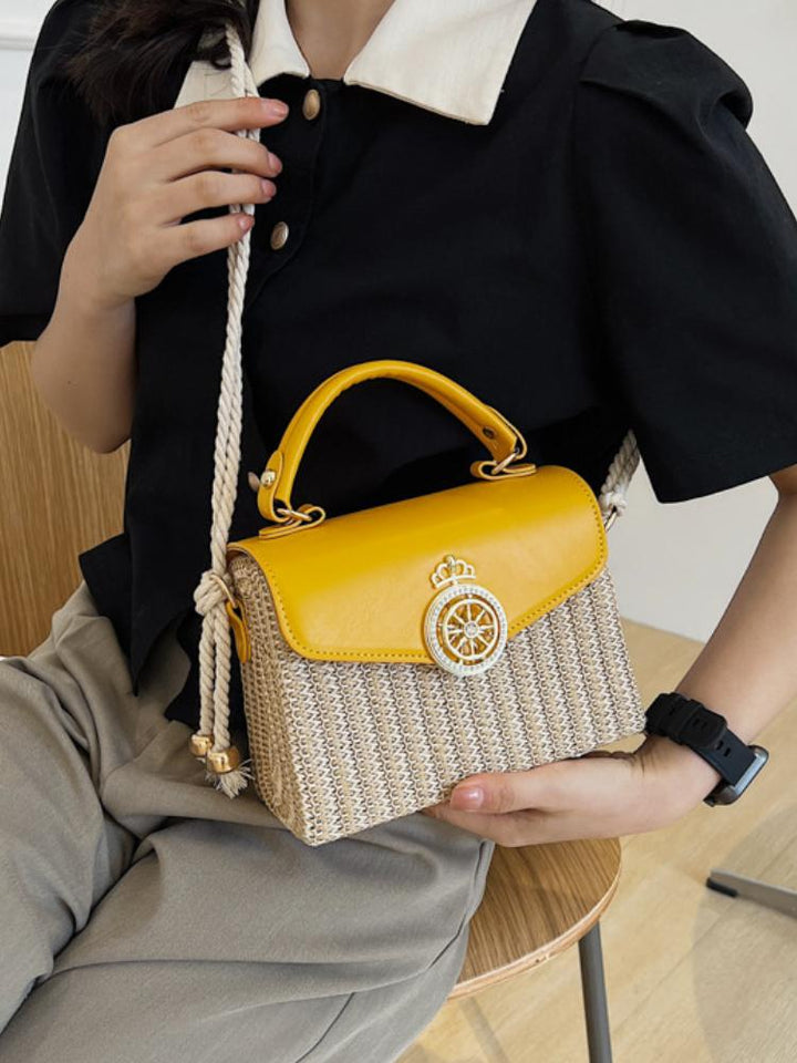 Women's Handbag With Small Straw Box