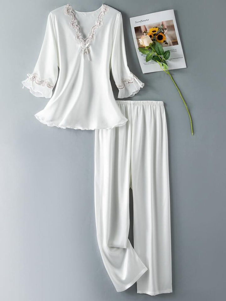 Women's Embroidered Lace Two-Piece Home Clothes