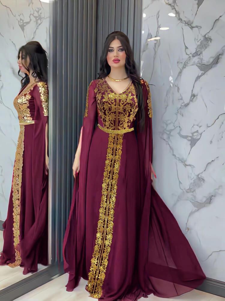 Women's Sequined Chiffon Dress Kaftan