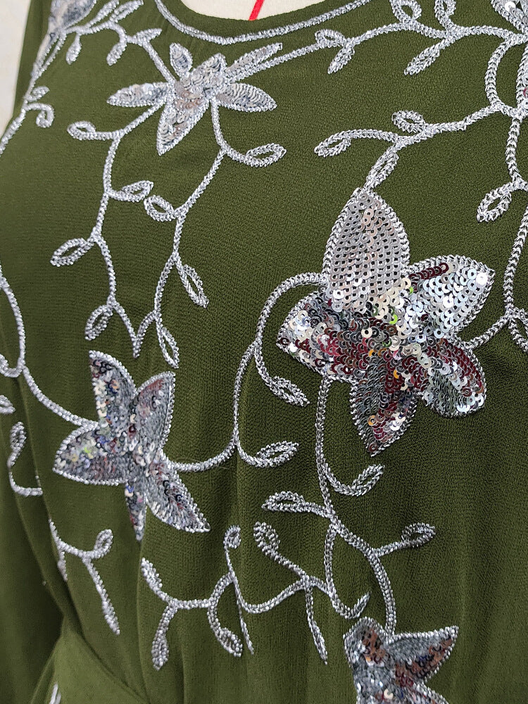 Women's Elegant Embroidered Applique Kaftan