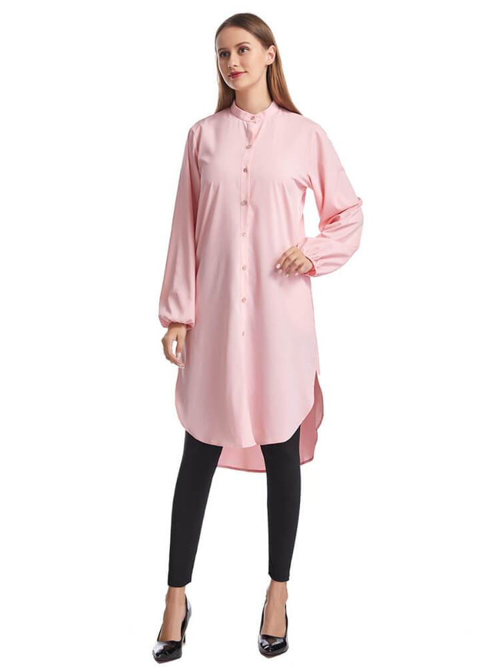 Solid Color Loose Long Shirt