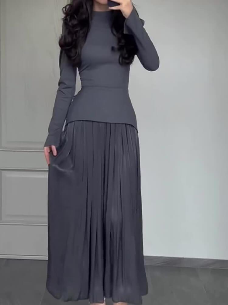 Elegant Slim-Back Strap Maxi Dress