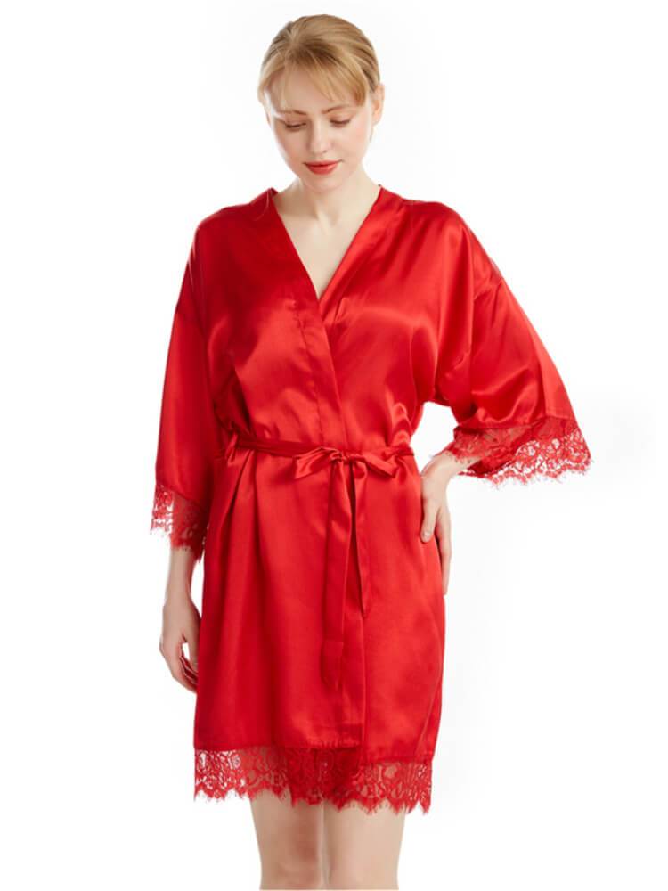 Lace-Trim Sleeve Nightgown