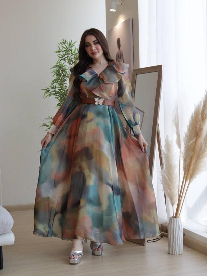 Women's Casual Printed Gauze Maxi Dress
