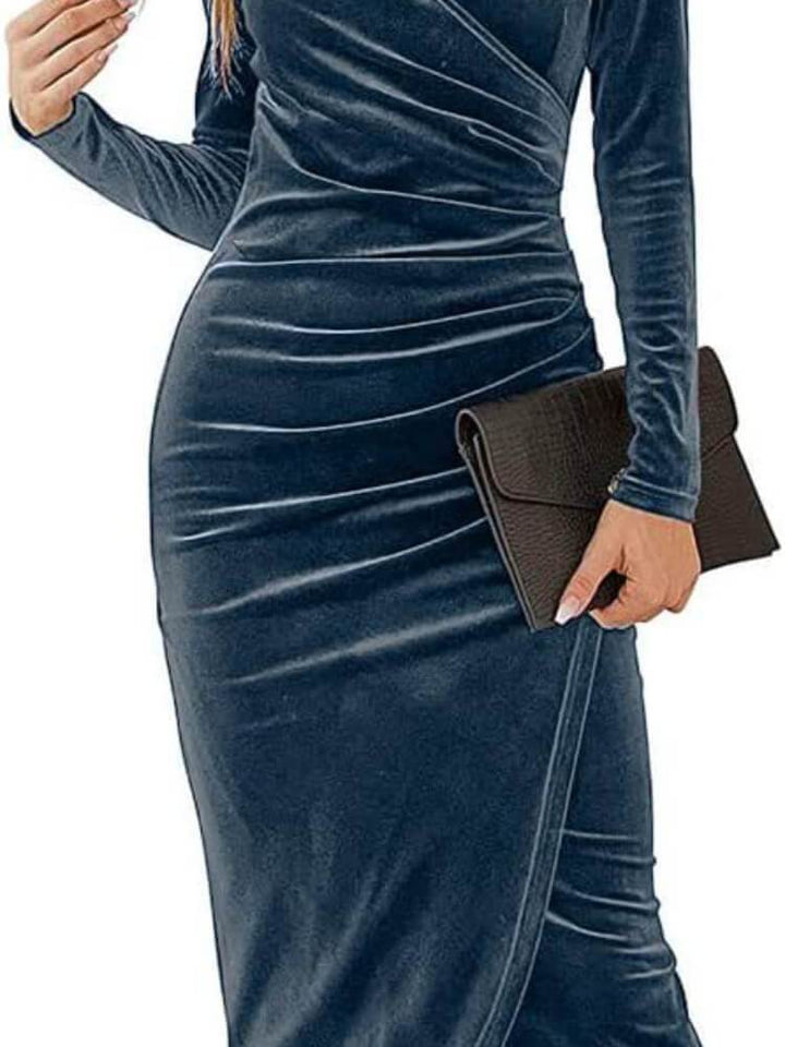 Women's V-Neck Irregular Midi Dress
