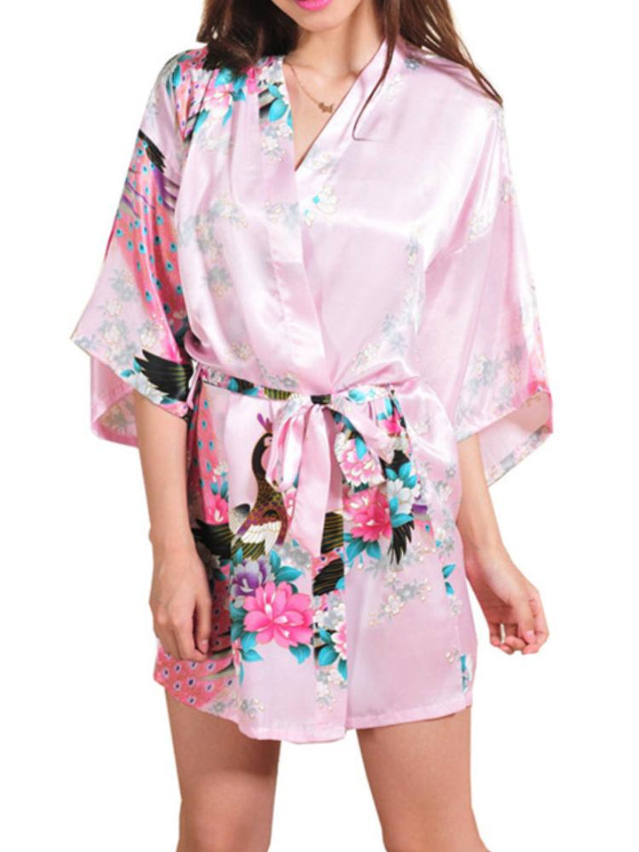 Women's Casual Floral Printed Morning Gown Robe
