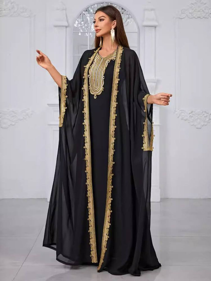 Banquet Evening Dress Embroidered Lace Dress Robe Ethnic Style Two-piece Set