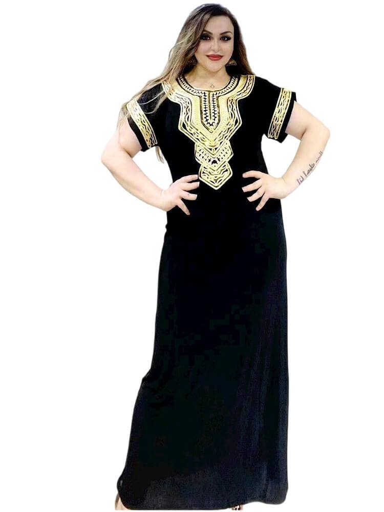 Women's Embroidered Plus Size Abaya(With Hijab)