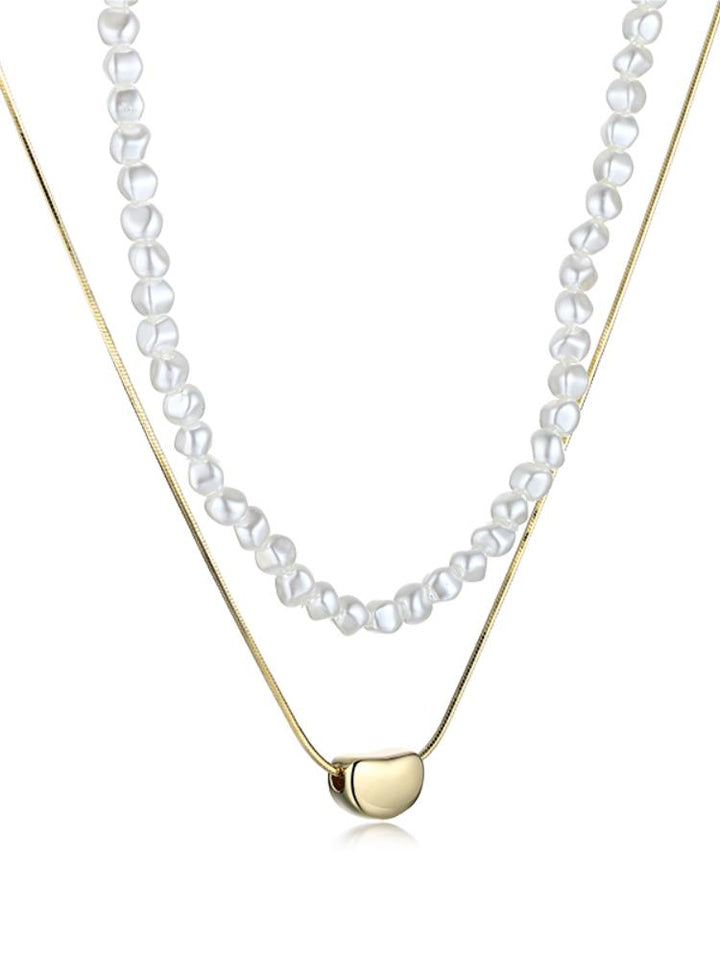 Elegant Stacked Faux Pearl Necklace