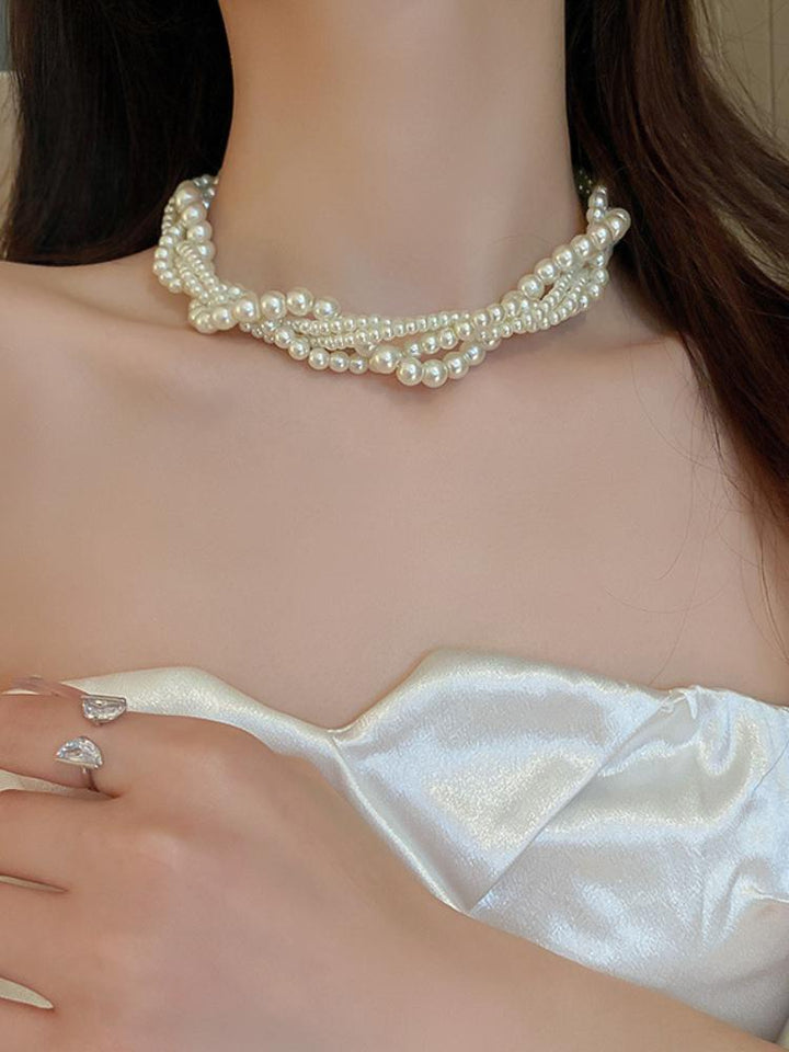 Women's French Retro Pearl Multi-Layer Necklace