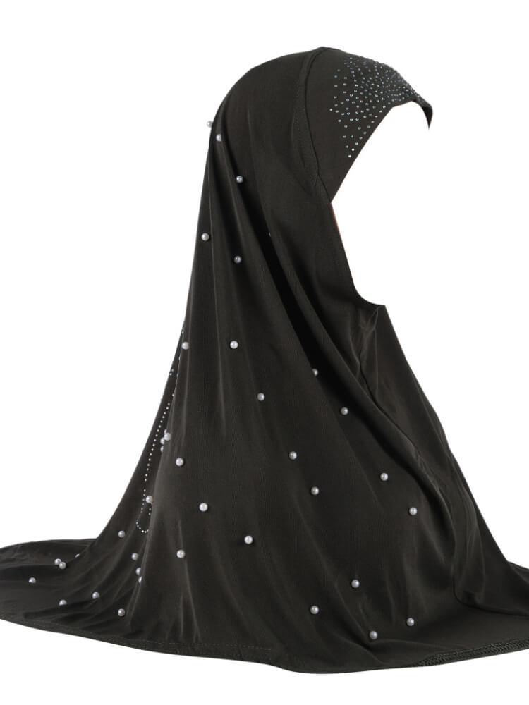 Beaded Decorated One-piece Gauze Hijab