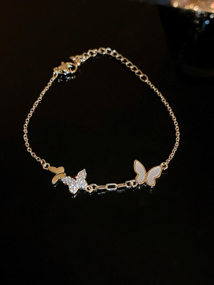 Women's Real Gold Plated Zircon Butterfly Bracelet
