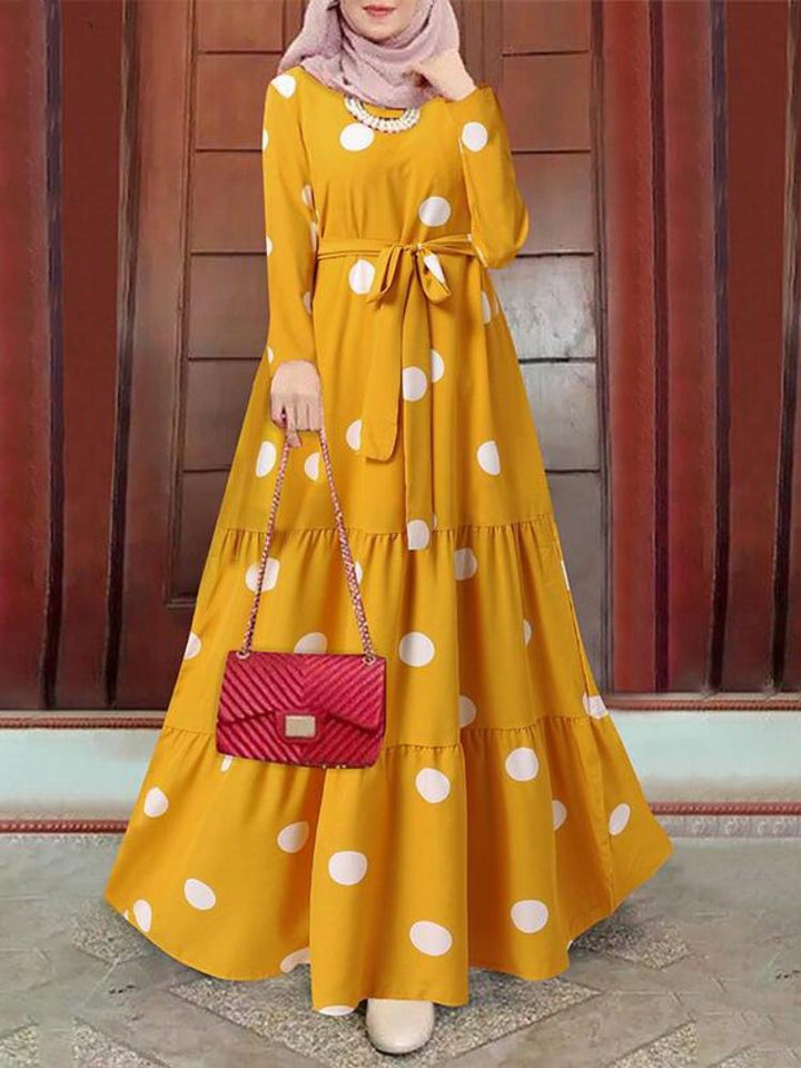 Women's Casual Polka Dot Print Maxi Dress