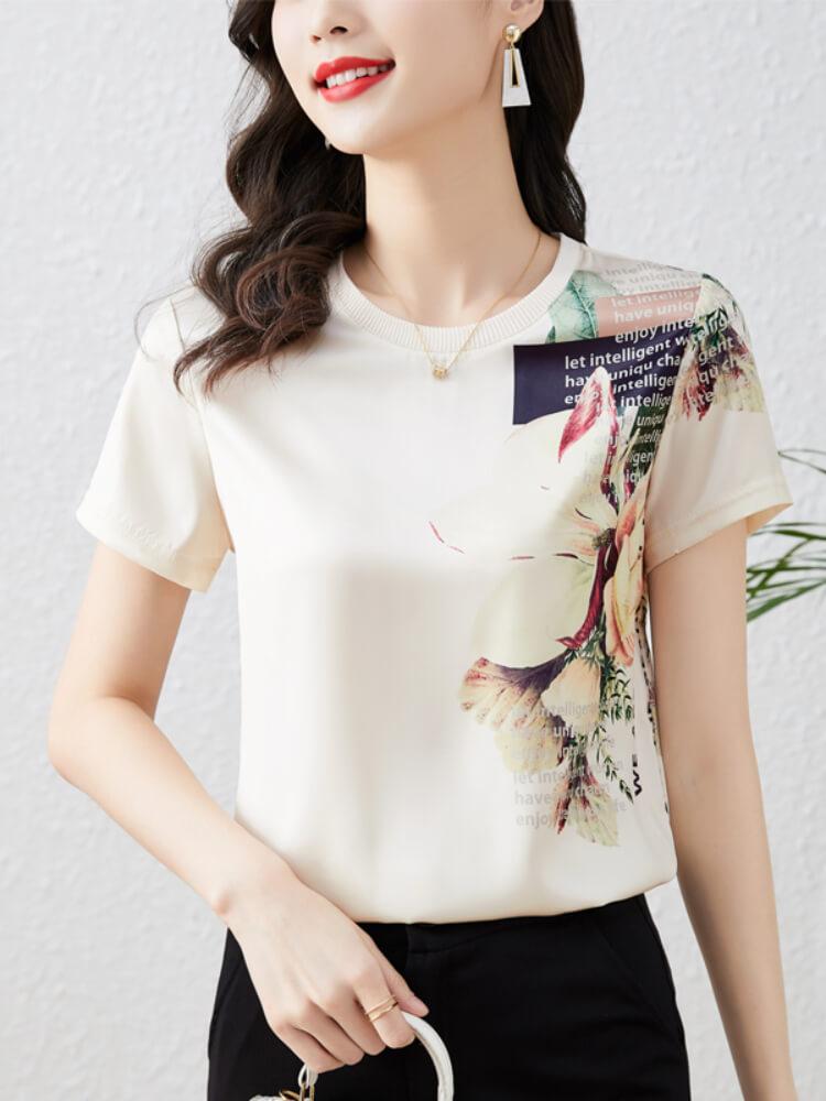 Women's Printed Short-sleeve Casual T-shirt