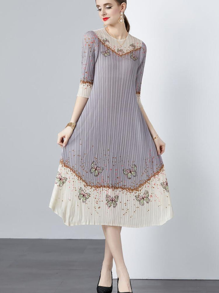 Women's Retro Print Irregular Dress