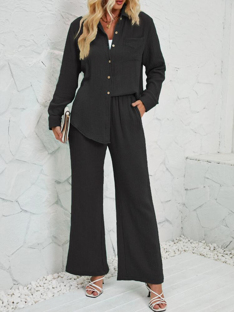 Casual Suit Straight Pants Two-Piece Sets