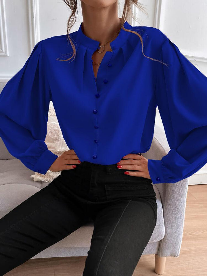 Solid Color Shirt With Half Open Neck
