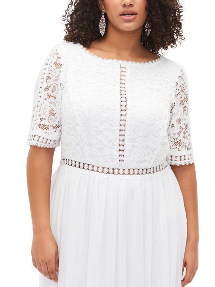 Knitted Lace Stitching Plus Size Dress