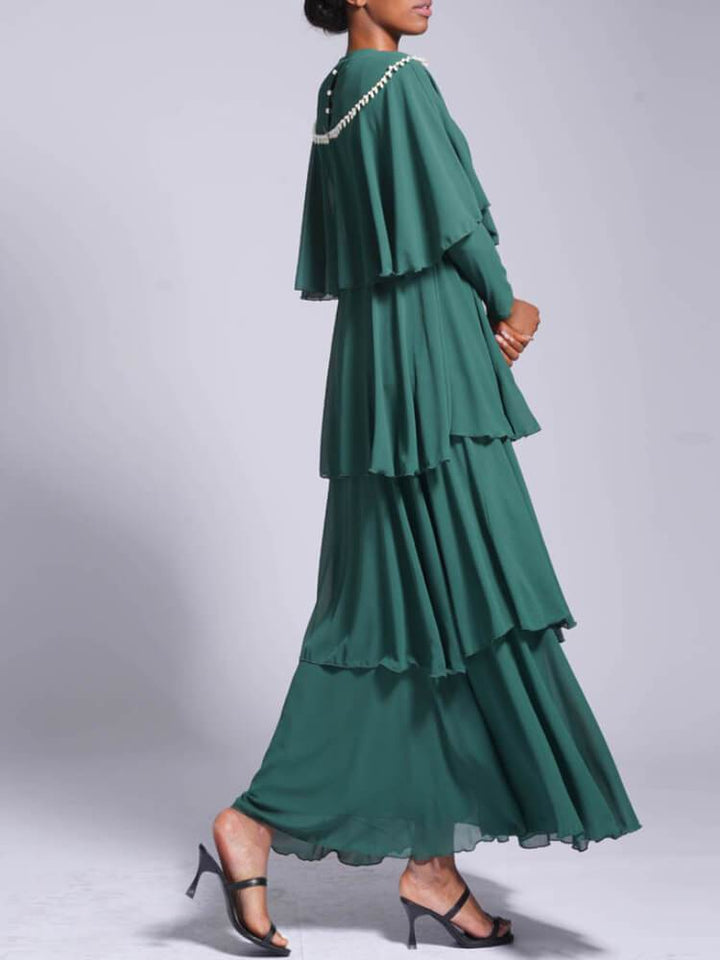 Casual Chiffon Long Sleeve Maxi Dress