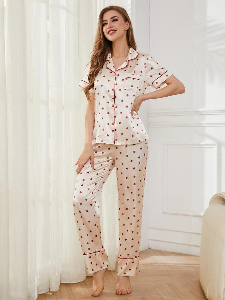 Women's Pajamas Short-Sleeved Pants Two-Piece Set