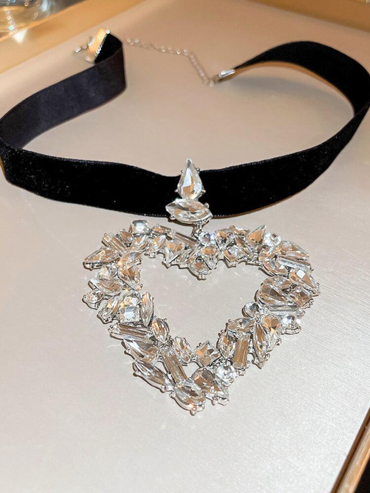 Women's Diamond Love Velvet Necklace