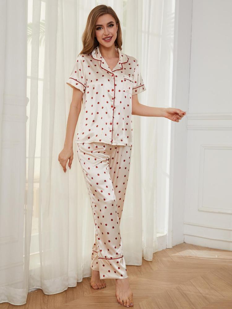 Women's Pajamas Short-Sleeved Pants Two-Piece Set