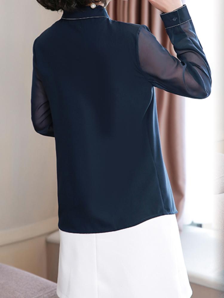 Long-sleeved Chiffon Shirt