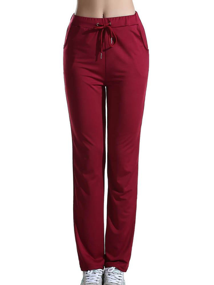 Solid Color Strap Casual Pants