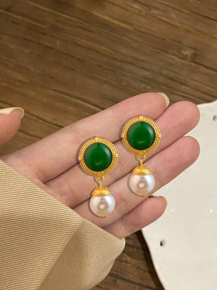 Women's Glass Pearl Earrings
