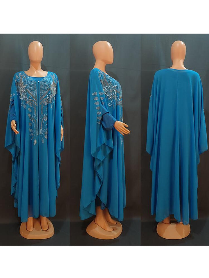 Women's Chiffon Rhinestone Robe Sets