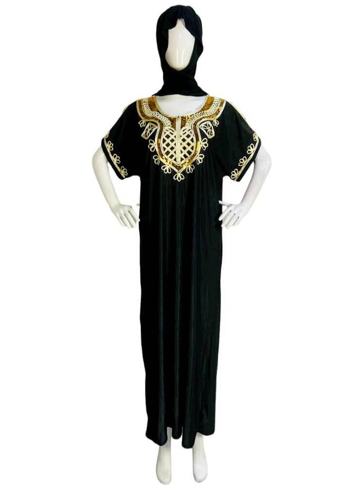 Casual Loose Embroidered Dress(With Hijab)