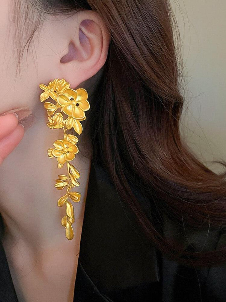 Women's Flower Leaf Earrings