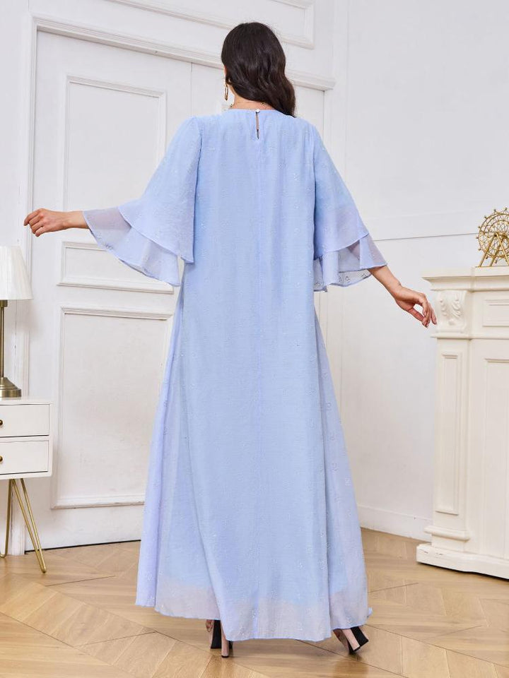 Double-Layer Short Sleeve Dress Kaftan