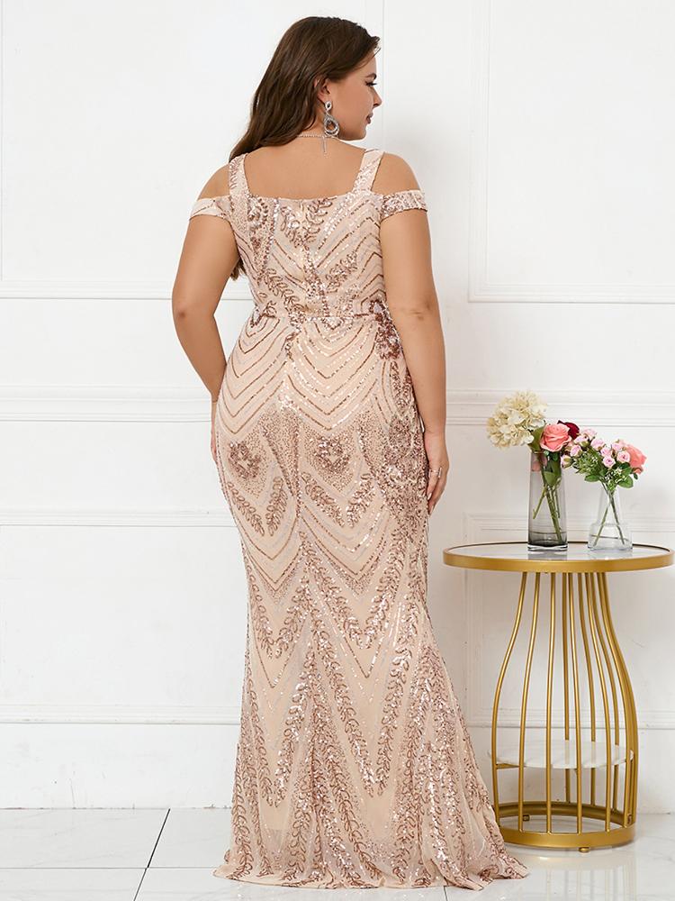 Sequined Slim Evening Gown