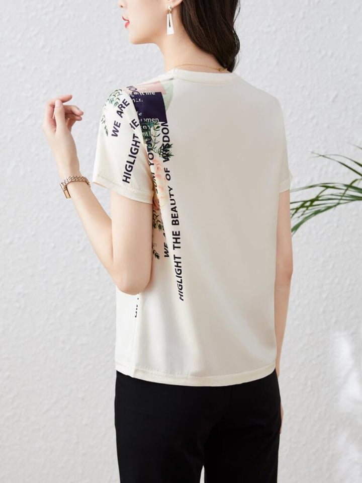 Women's Printed Short-sleeve Casual T-shirt