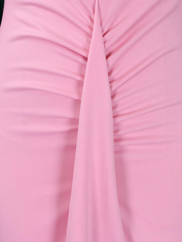 Elegant Solid Color Midi Dress Pencil Skirt