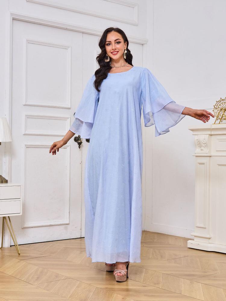 Double-Layer Short Sleeve Dress Kaftan