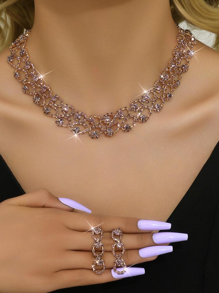 Women's Fashion Earrings Necklace Jewelry Sets