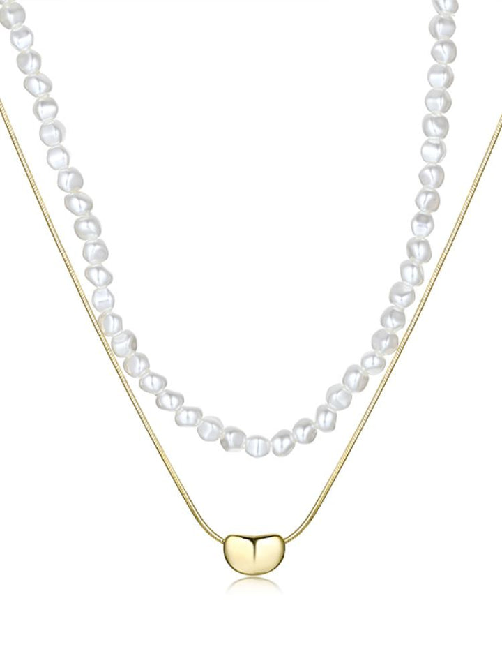 Elegant Stacked Faux Pearl Necklace